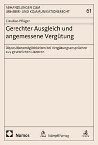 Vorderes Coverbild Gerechter Ausgleich und angemessene Vergütung