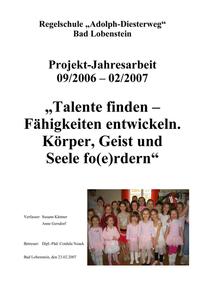 Vorderes Coverbild Talente finden - Fähigkeiten entwickeln. Körper, Geist und Seele fo(e)rdern.