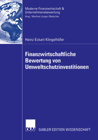 Vorderes Coverbild Finanzwirtschaftliche Bewertung von Umweltschutzinvestitionen