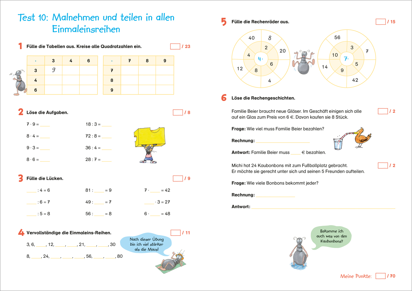 Beispielinhalt (Bild) Fit für Mathe 2. Klasse. Mein Testheft