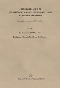 Vorderes Coverbild Beiträge zur Mineralstoffernährung der Pflanzen