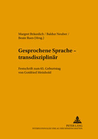 Vorderes Coverbild Gesprochene Sprache – transdisziplinär