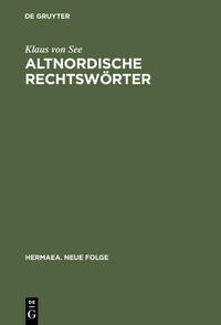 Vorderes Coverbild Altnordische Rechtswörter