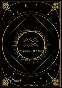 Vorderes Coverbild Edles Notizbuch Sternzeichen Wassermann | Designed by Alfred Herler