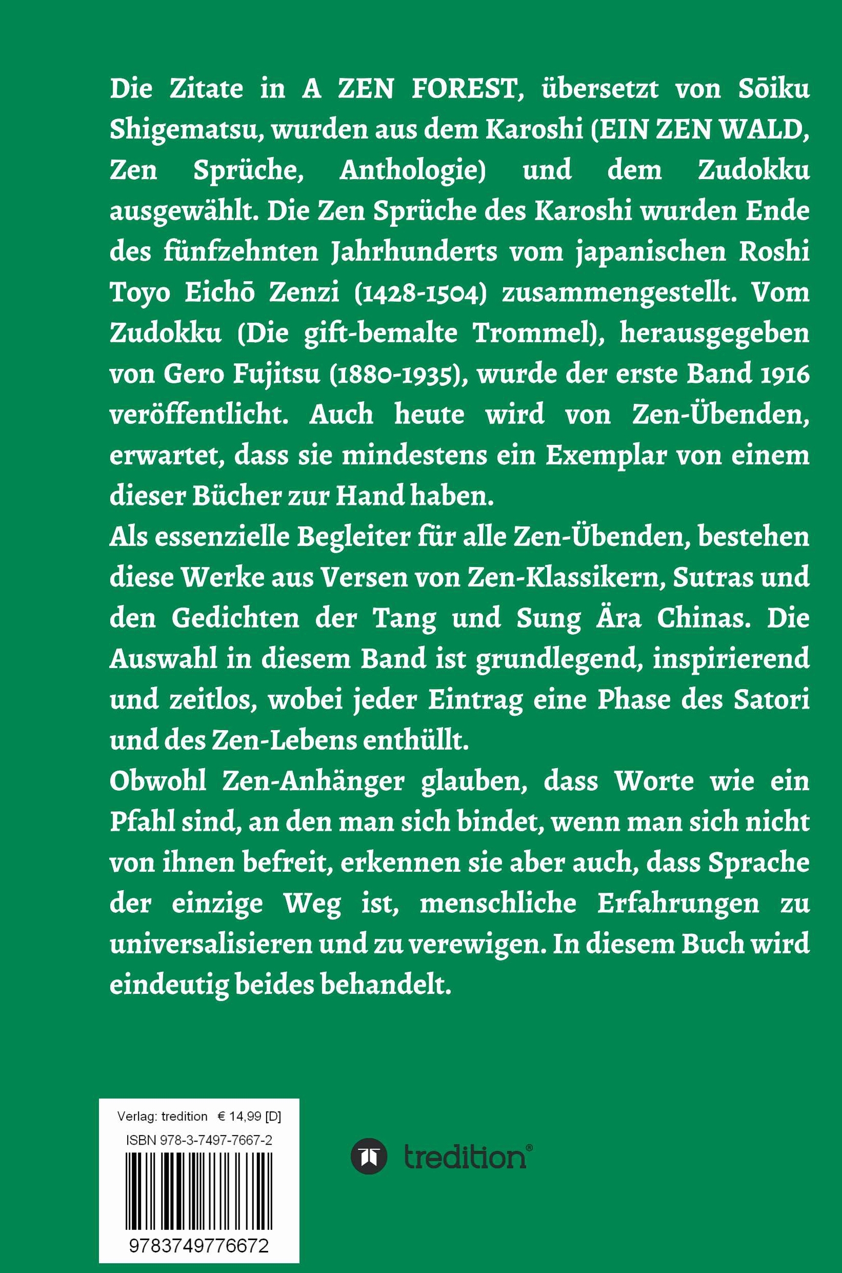 Rückseitencover EIN ZEN WALD