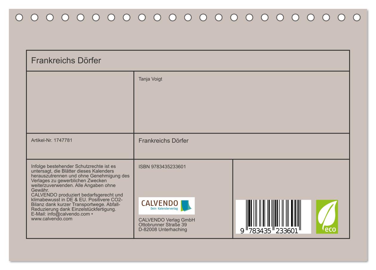 Beispielinhalt (Bild) Frankreichs Dörfer (Tischkalender 2025 DIN A5 quer), CALVENDO Monatskalender