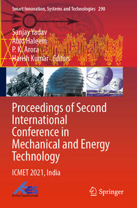 Vorderes Coverbild Proceedings of Second International Conference in Mechanical and Energy Technology