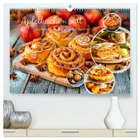 Vorderes Coverbild Apfelkuchen satt - Köstliche Kunstwerke aus dem KI-Backofen (hochwertiger Premium Wandkalender 2026 DIN A2 quer), Kunstdruck in Hochglanz