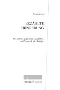 Vorderes Coverbild Erzählte Erinnerung