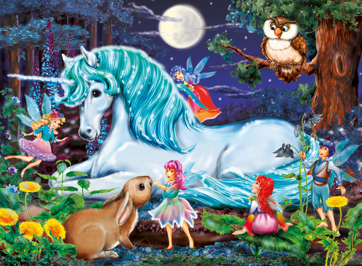 Beispielinhalt (Bild) Kinderpuzzle 100 XXL Teile - Im Zauberwald