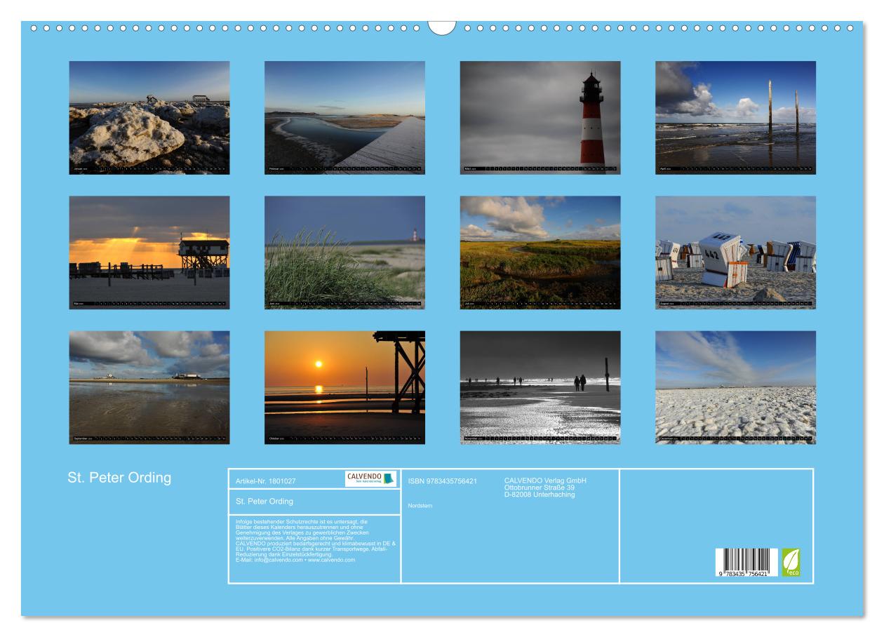 Beispielinhalt (Bild) St. Peter Ording (Wandkalender 2025 DIN A2 quer), CALVENDO Monatskalender