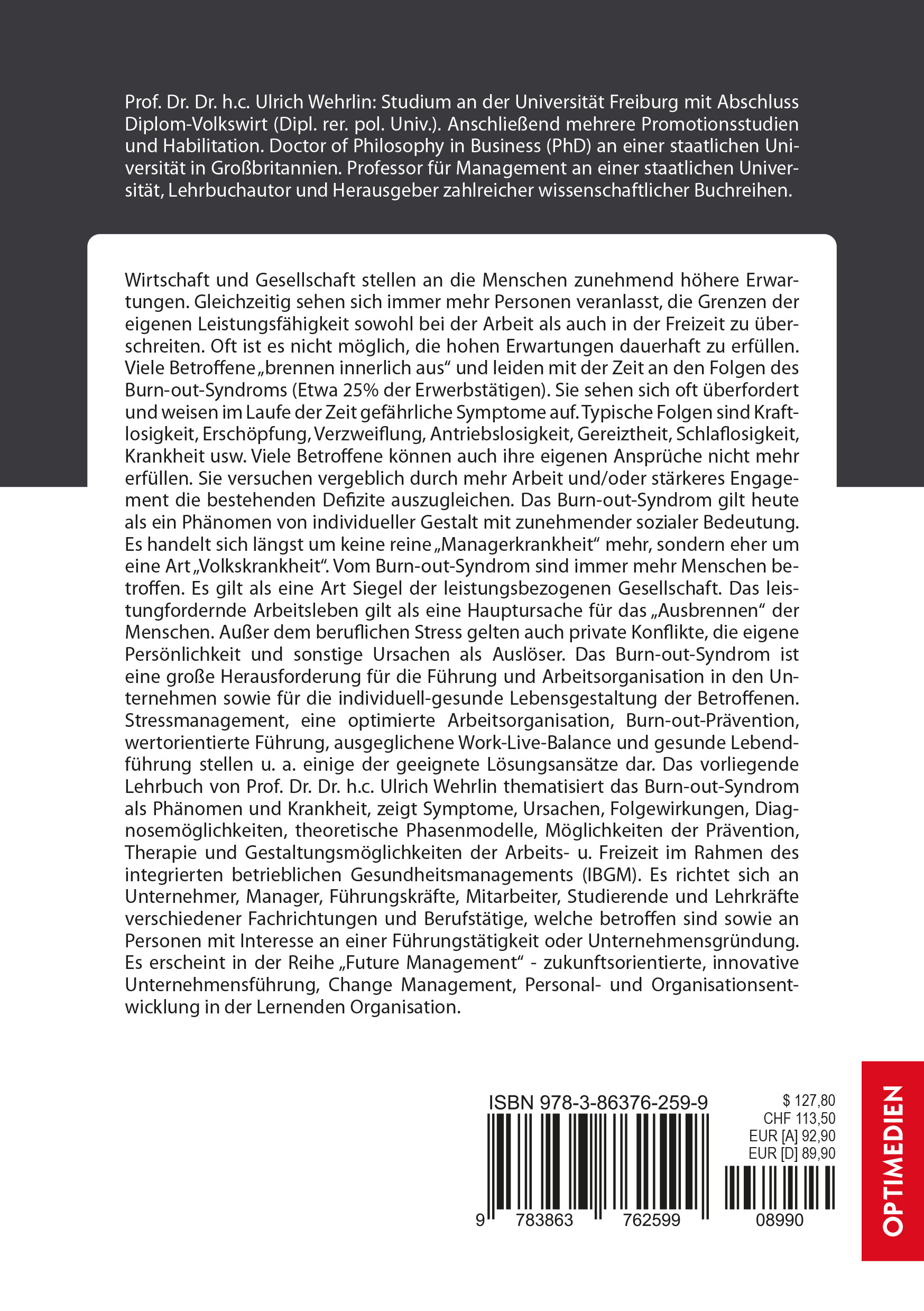Rückseitencover Das Burn-out-Syndrom