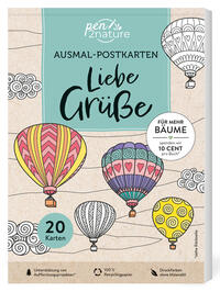 Vorderes Coverbild Ausmal-Postkarten Liebe Grüße | 20 Karten
