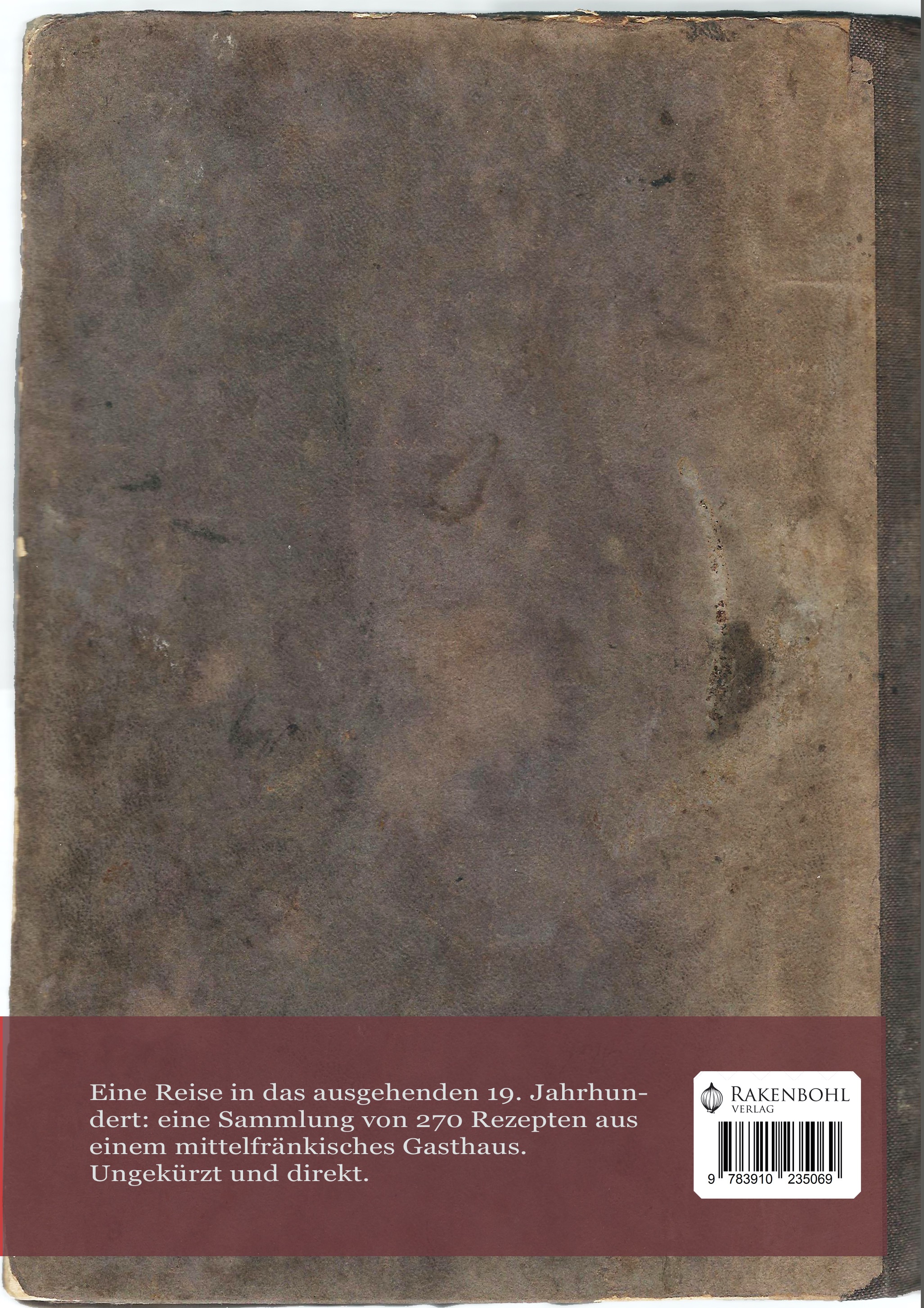 Rückseitencover Kochbuch Mittelfranken 19. Jahrhundert