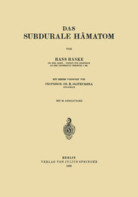 Vorderes Coverbild Das subdurale Hämatom