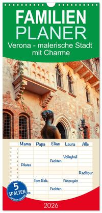 Vorderes Coverbild Familienplaner 2026 - Verona - malerische Stadt mit Charme mit 5 Spalten (Wandkalender, 21 x 45 cm) CALVENDO