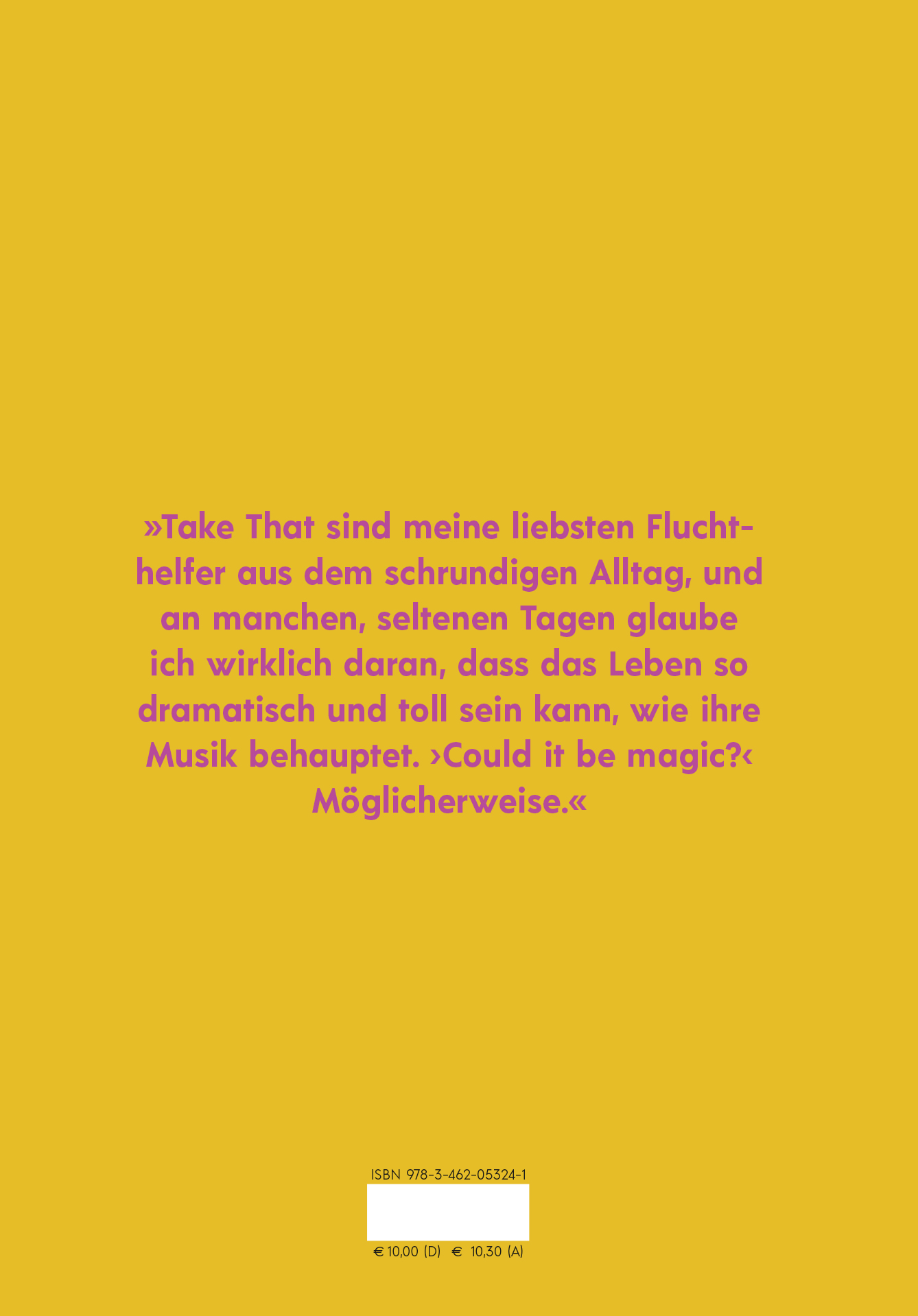 Rückseitencover Anja Rützel über Take That