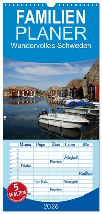 Vorderes Coverbild Familienplaner 2026 - Wundervolles Schweden mit 5 Spalten (Wandkalender, 21 x 45 cm) CALVENDO