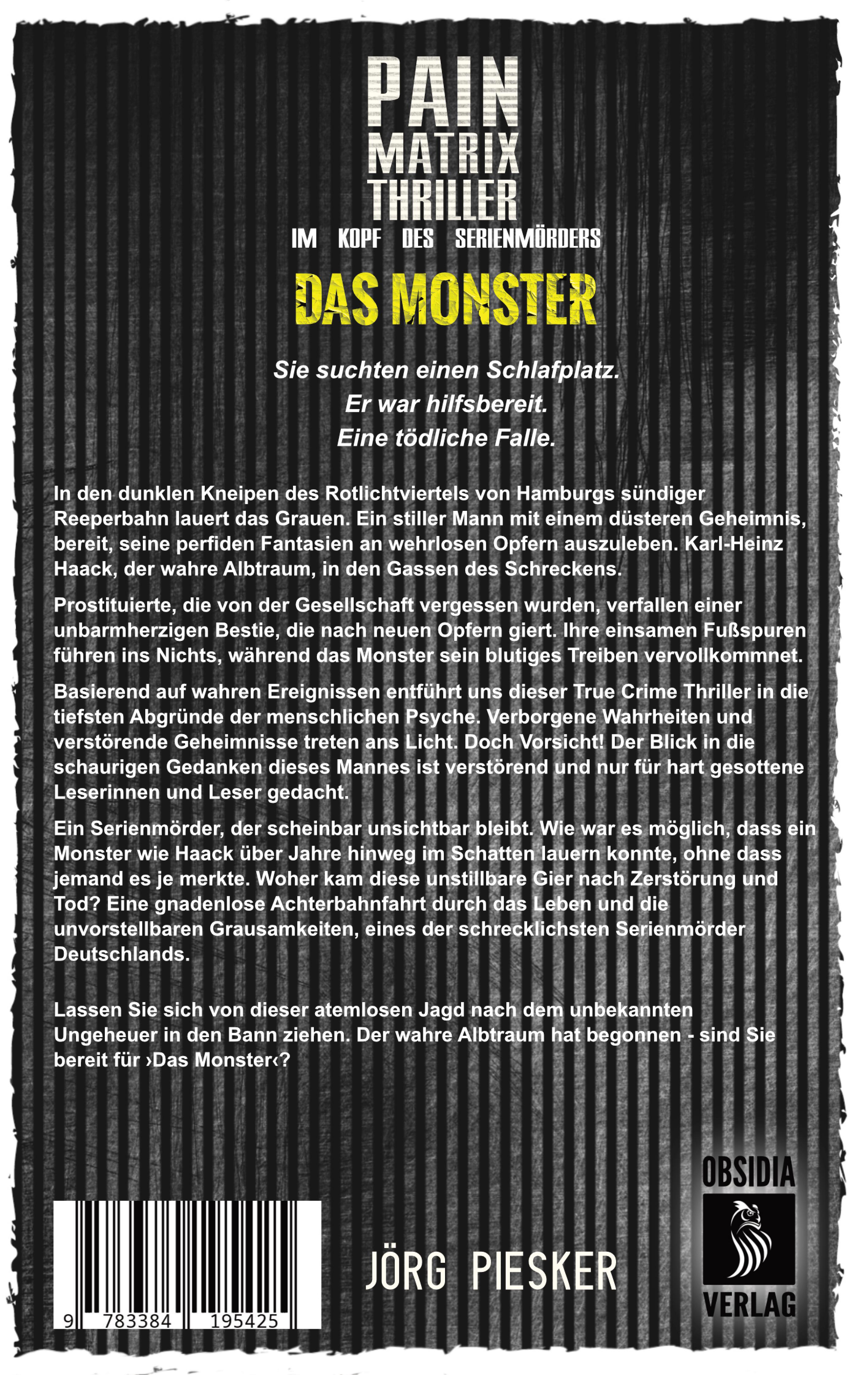 Rückseitencover Das Monster: Pain Matrix Thriller