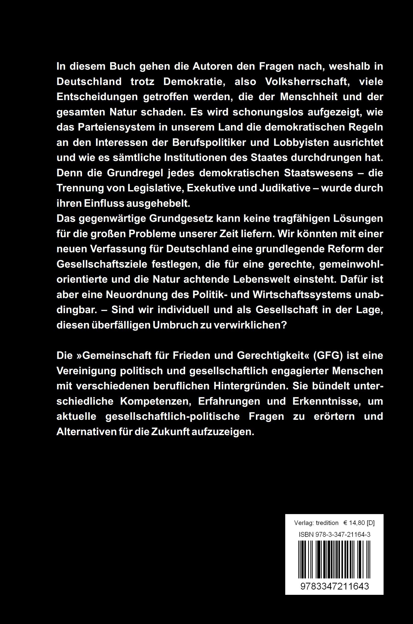 Rückseitencover Demokratie versus Parteienherrschaft
