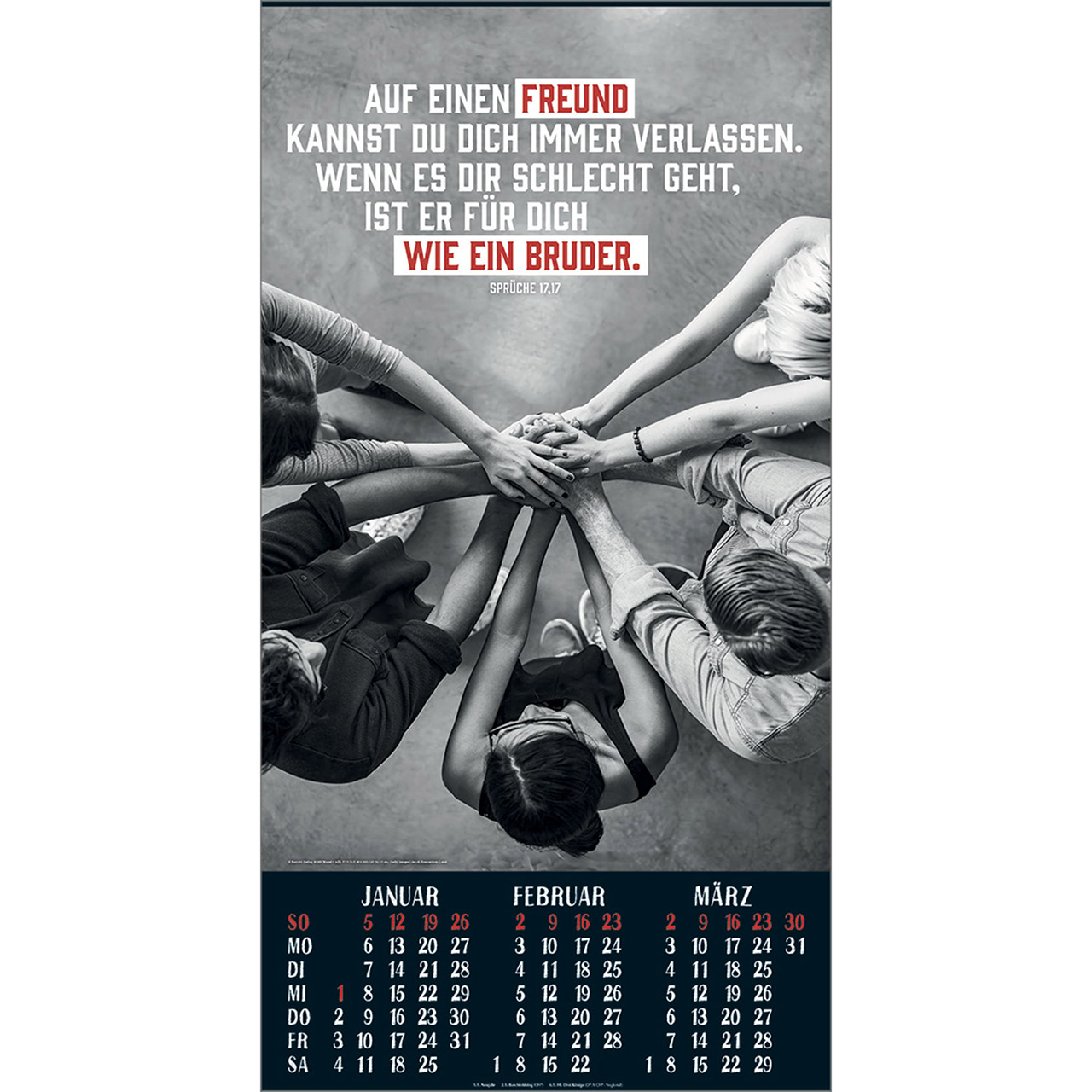 Beispielinhalt (Bild) Schwarz auf Weiss - Posterkalender 2025