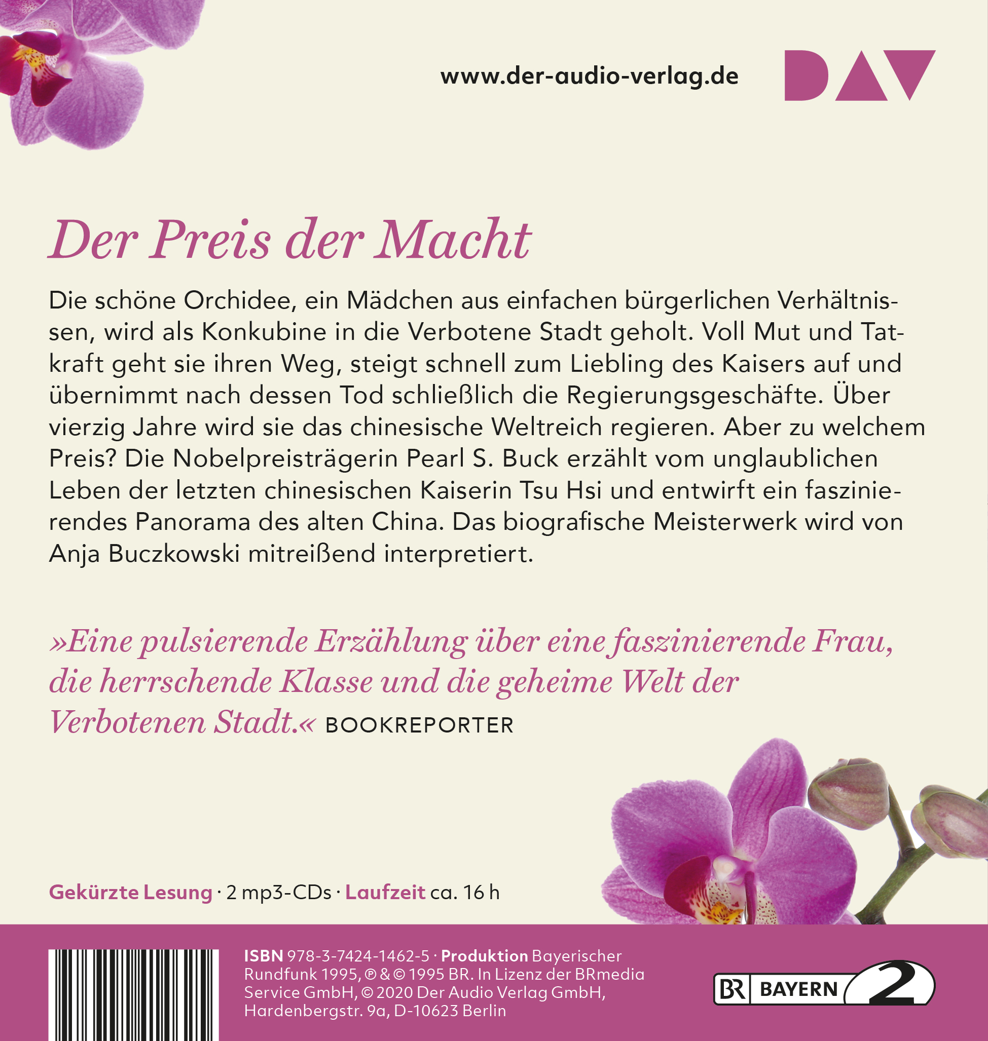 Rückseitencover Das Mädchen Orchidee