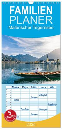 Vorderes Coverbild Familienplaner 2026 - Malerischer Tegernsee mit 5 Spalten (Wandkalender, 21 x 45 cm) CALVENDO