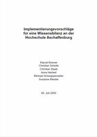 Vorderes Coverbild Implementierungsvorschläge für eine Wissensbildung an der Hochschule Aschaffenburg