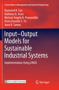 Vorderes Coverbild Input-Output Models for Sustainable Industrial Systems