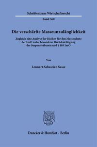 Vorderes Coverbild Die verschärfte Masseunzulänglichkeit