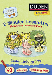 Vorderes Coverbild Duden Leseprofi – 2-Minuten-Leserätsel: Mein erster Lesewortschatz. Lauter Lieblingstiere