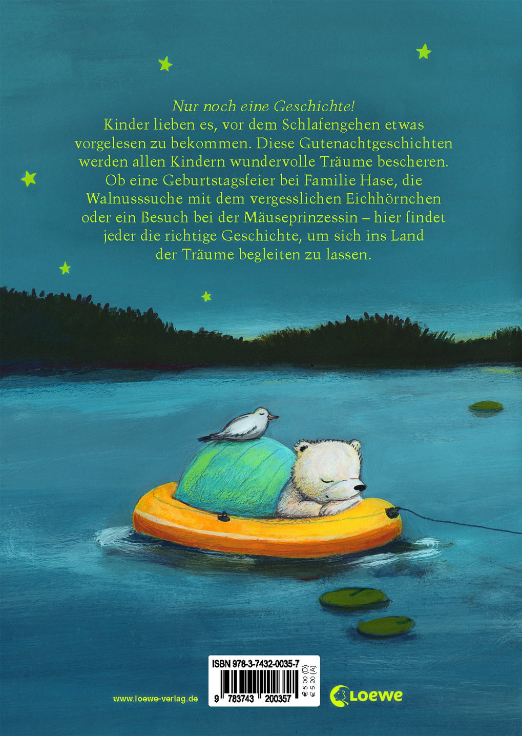 Rückseitencover 3-Minuten-Vorlesegeschichten für wunderbare Träume