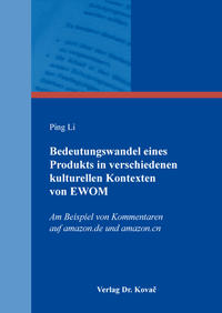 Vorderes Coverbild Bedeutungswandel eines Produkts in verschiedenen kulturellen Kontexten von EWOM