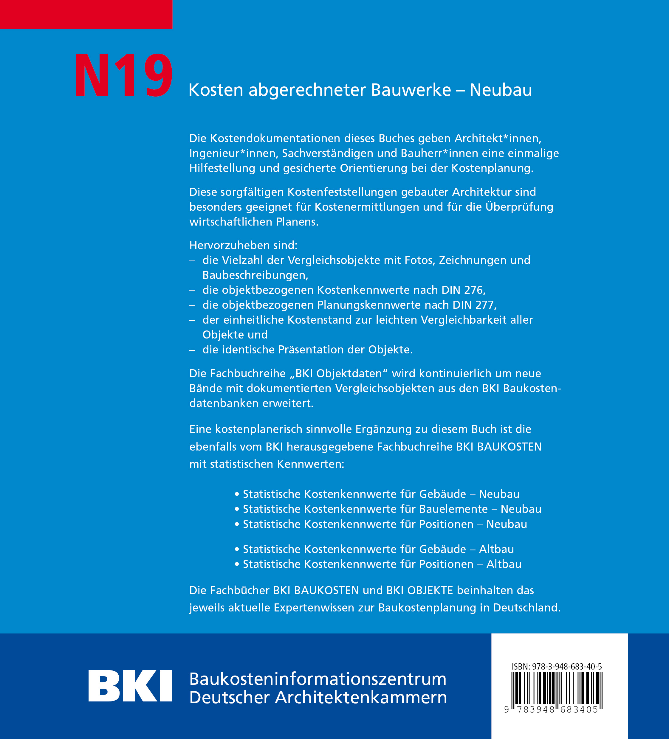 Rückseitencover BKI Objektdaten Neubau N19