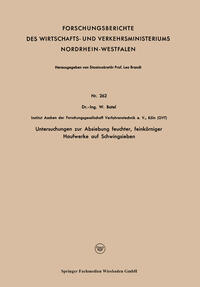 Vorderes Coverbild Untersuchungen zur Absiebung feuchter, feinkörniger Haufwerke auf Schwingsieben
