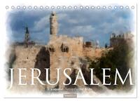 Vorderes Coverbild Jerusalem à la aquarell (Tischkalender 2025 DIN A5 quer), CALVENDO Monatskalender