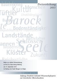 Vorderes Coverbild Friedrich Schiedel Wissenschaftspreis zur Geschichte Oberschwabens 2011