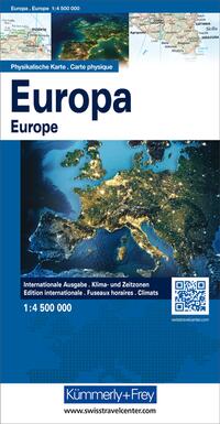 Vorderes Coverbild Kümmerly+Frey Europakarte physikalisch 1:4,5 Mio.