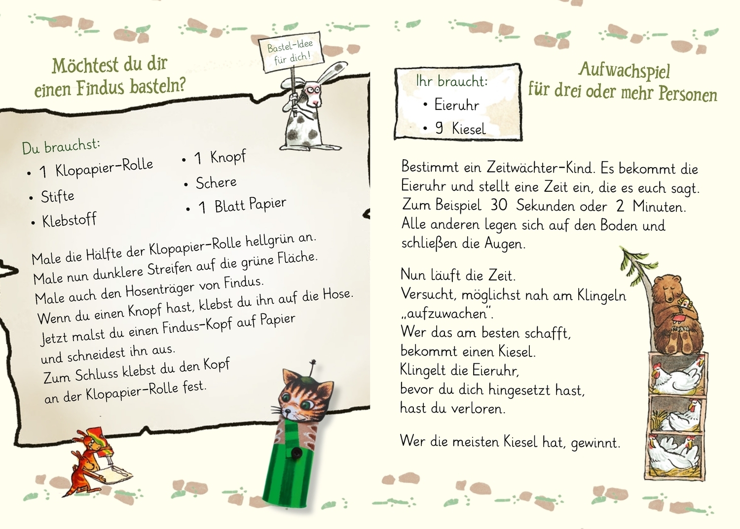 Beispielinhalt (Bild) Pettersson und Findus. Findus sucht einen Schatz