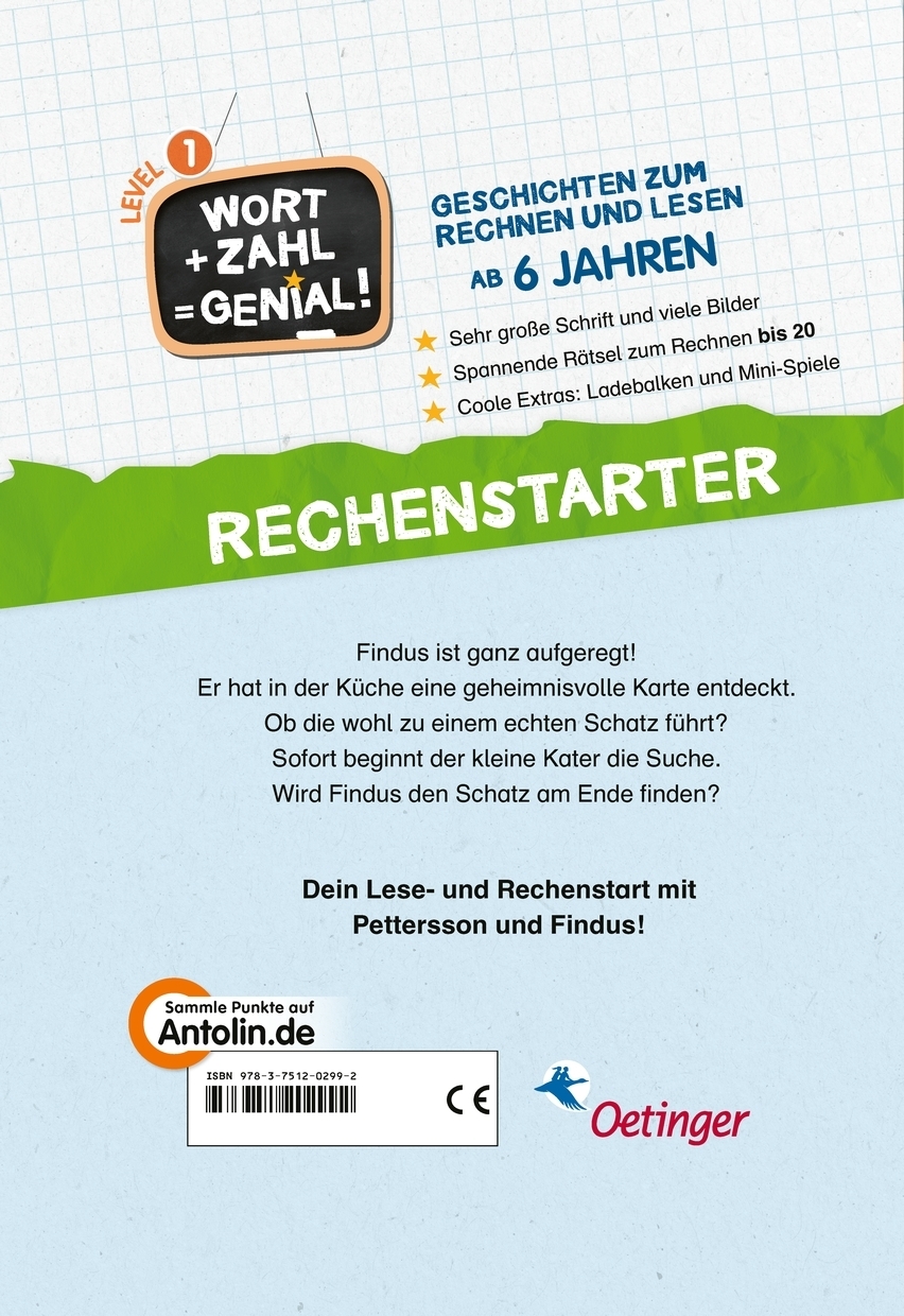Rückseitencover Pettersson und Findus. Findus sucht einen Schatz