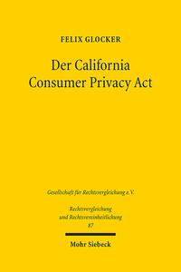Vorderes Coverbild Der California Consumer Privacy Act