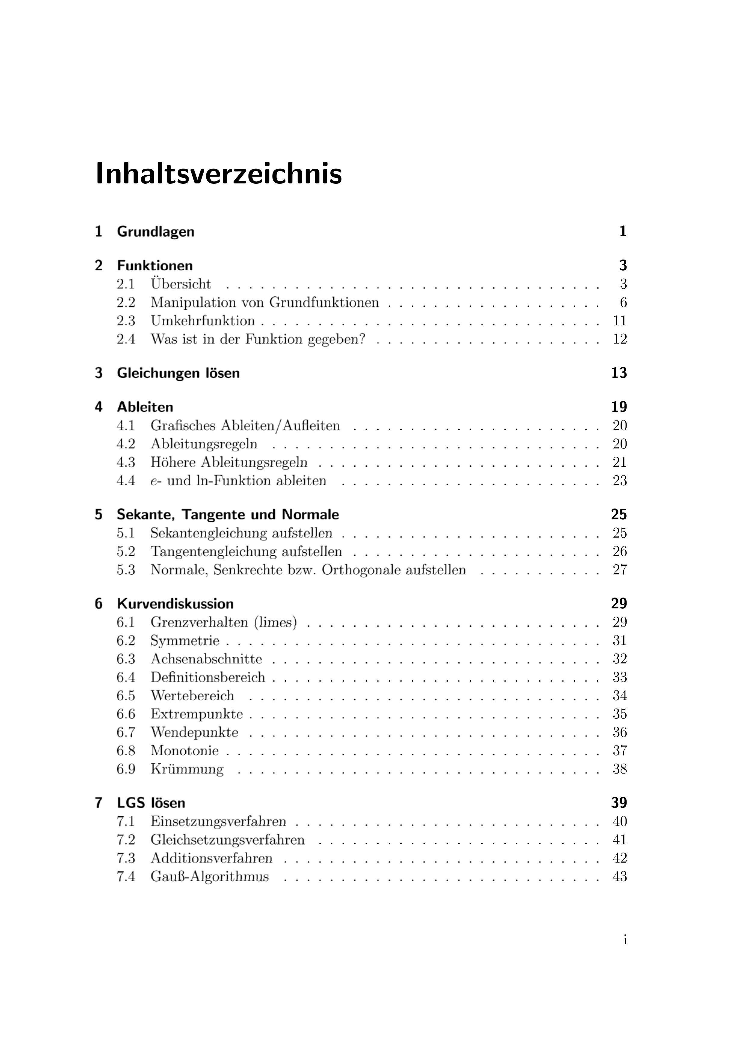Beispielinhalt (Bild) Mathematik Abiturvorbereitung Analysis