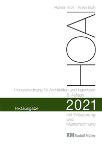 Vorderes Coverbild HOAI 2021 – Textausgabe Honorarordnung für Architekten und Ingenieure