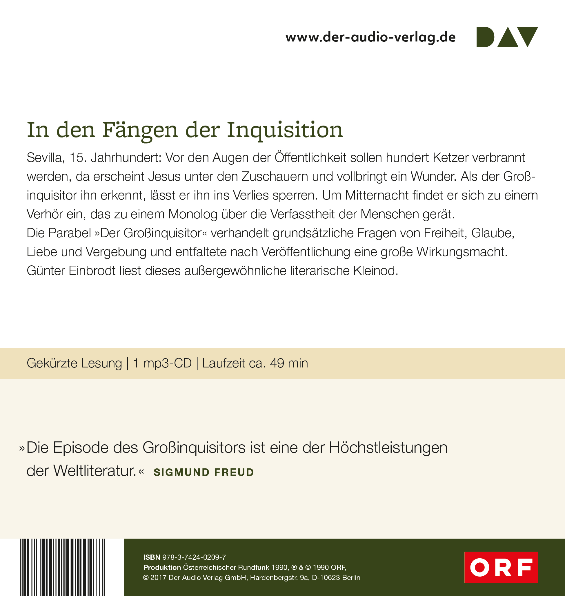 Rückseitencover Der Großinquisitor