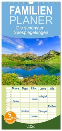 Vorderes Coverbild Familienplaner 2026 - Die schönsten Seespiegelungen mit 5 Spalten (Wandkalender, 21 x 45 cm) CALVENDO