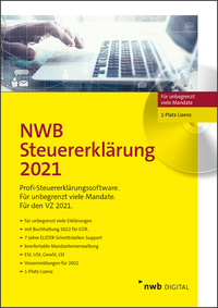 Vorderes Coverbild NWB Steuererklärung 2021 – 1-Platz-Lizenz