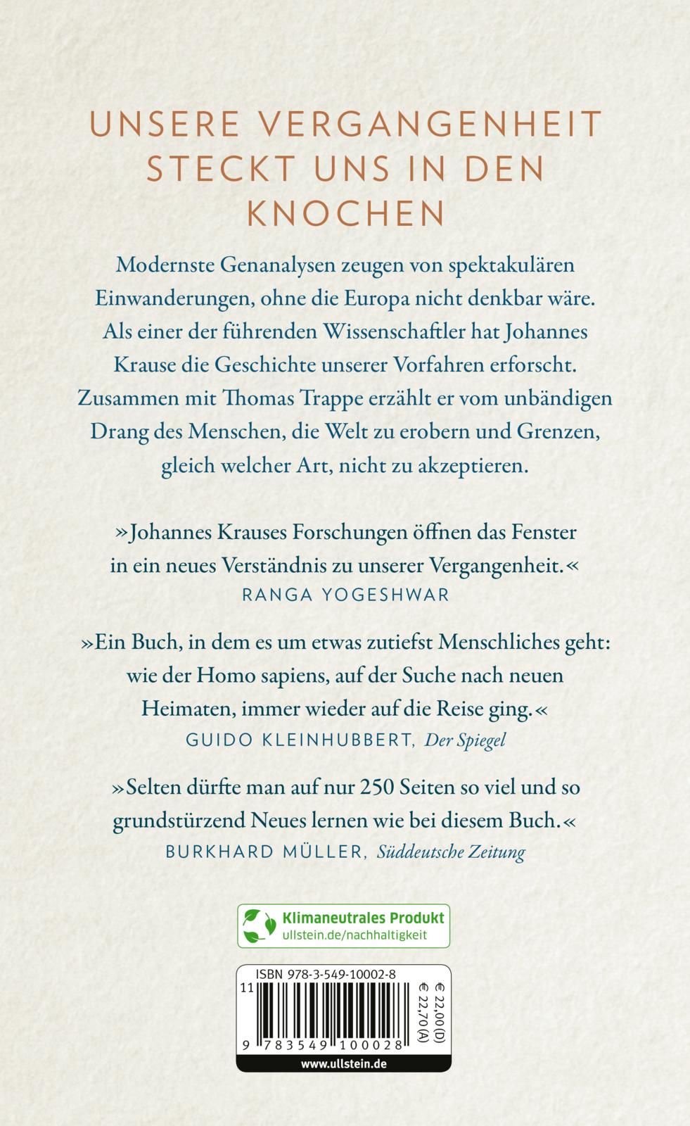Rückseitencover Die Reise unserer Gene