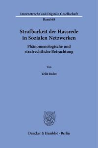 Vorderes Coverbild Strafbarkeit der Hassrede in Sozialen Netzwerken
