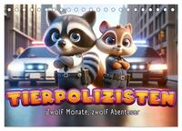 Vorderes Coverbild Tierpolizisten - Zwölf Monate, zwölf Abenteuer (Tischkalender 2025 DIN A5 quer), CALVENDO Monatskalender