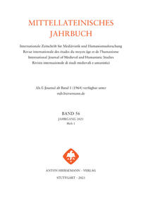 Vorderes Coverbild Mittellateinisches Jahrbuch. Internationale Zeitschrift für Mediävistik und Humanismusforschung